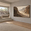 Brown Hand-Painted Canyon Painting, Pale Winding Valley #6XQTFI81