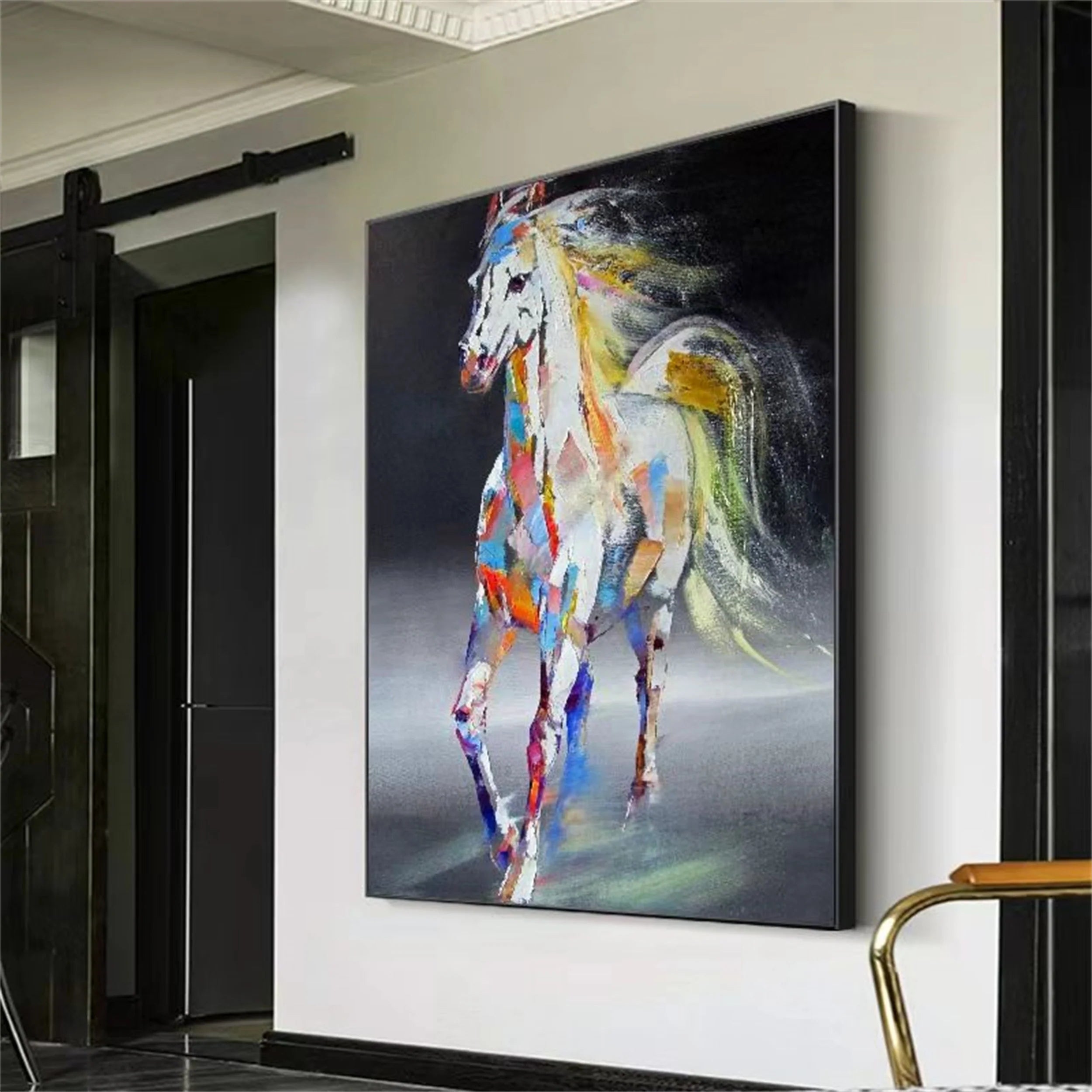 Colorful Horse Abstract Animal Wall Art #AM036