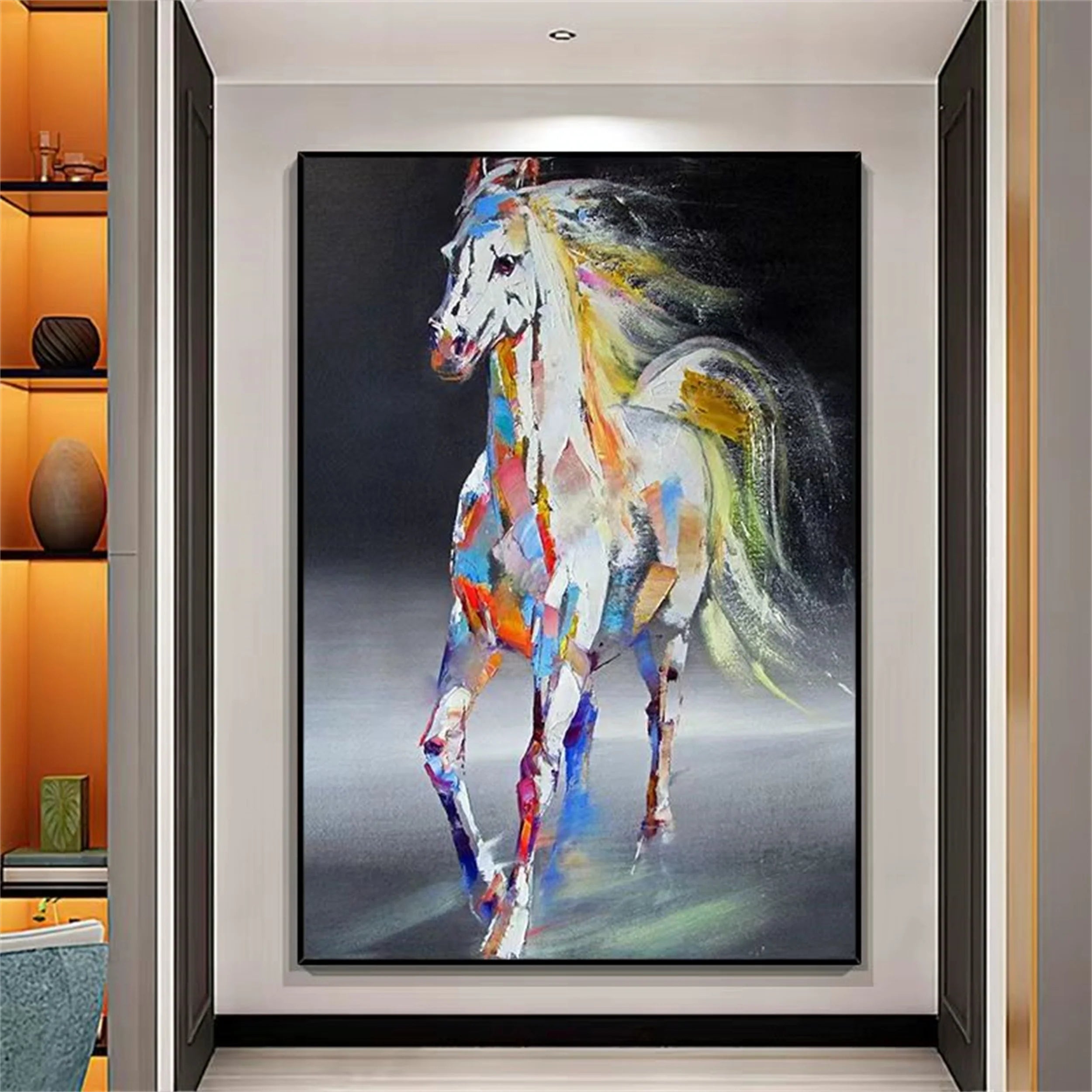 Colorful Horse Abstract Animal Wall Art #AM036