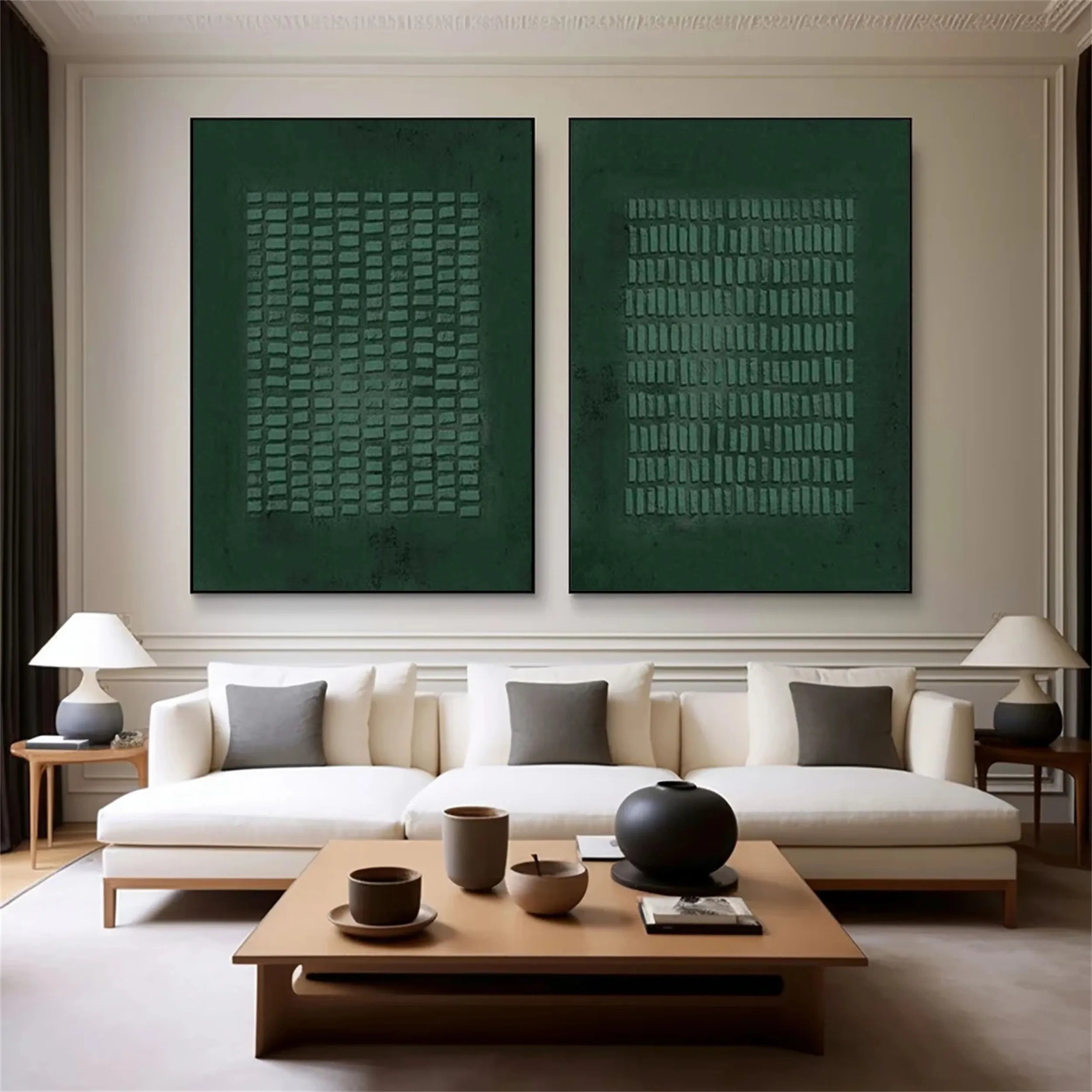 Green Texture Art Set of 2 #GT008