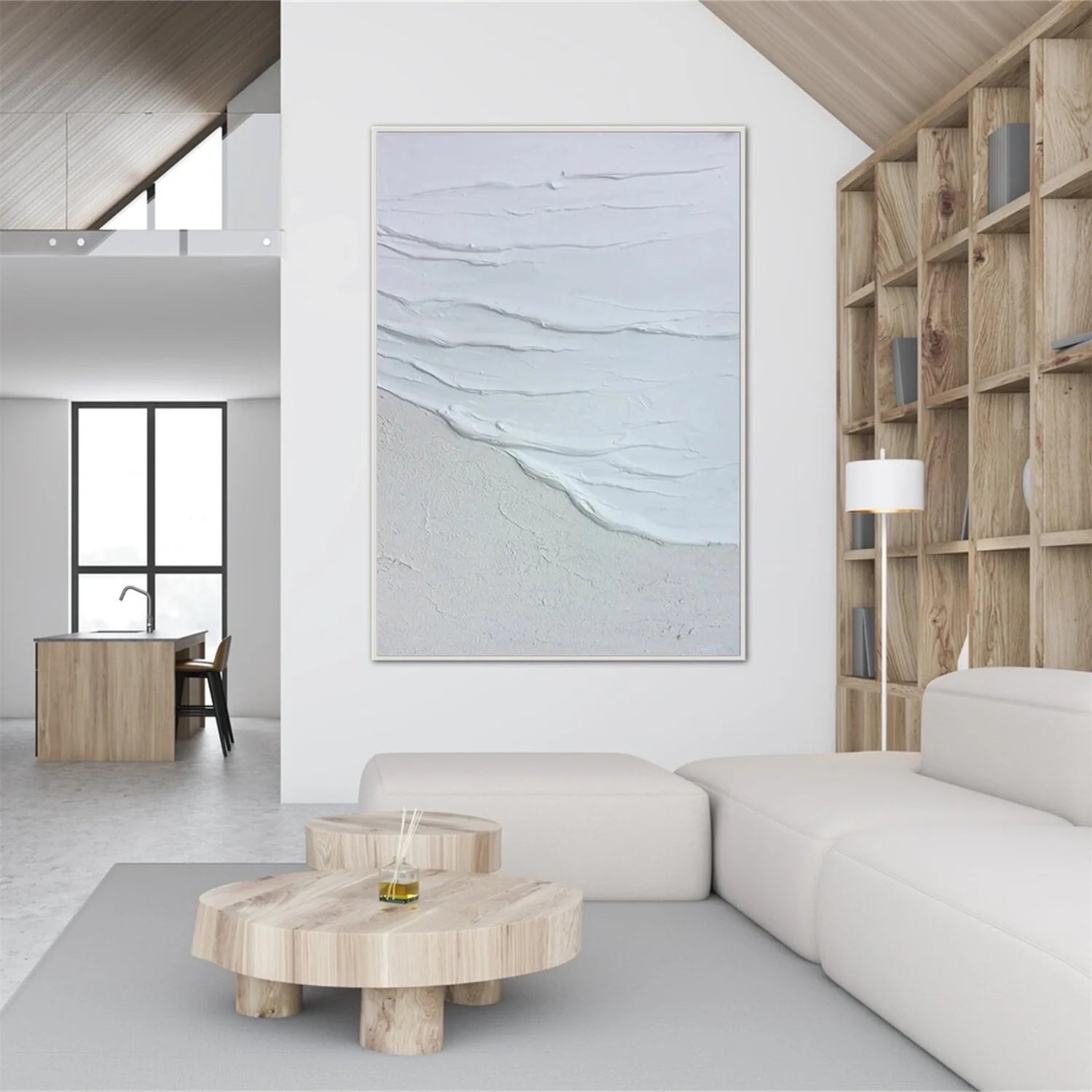 White Minimalist_Textured_Canvas Art #MD258