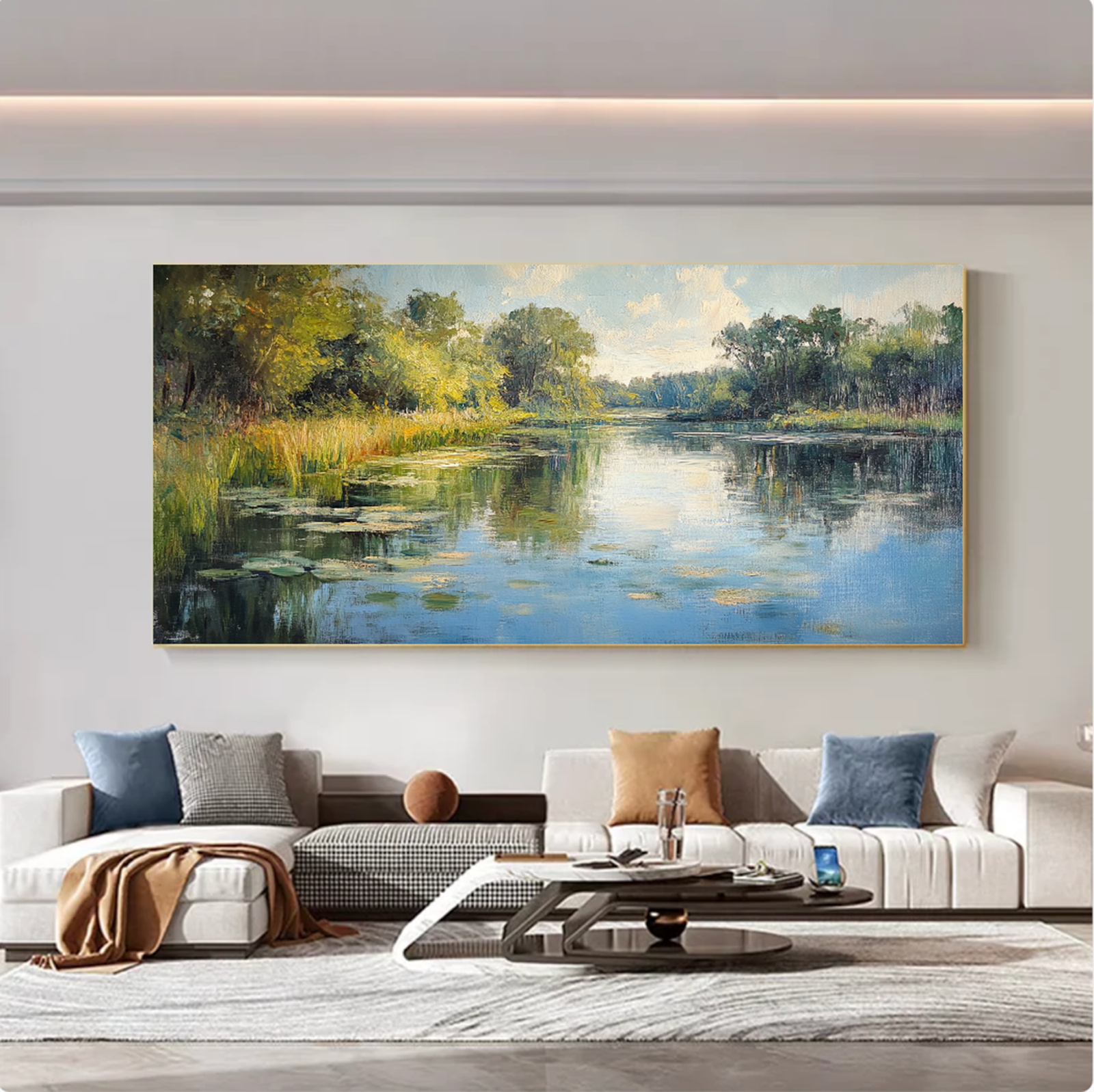 Tranquil Lake Landscape Oil Painting #FT603