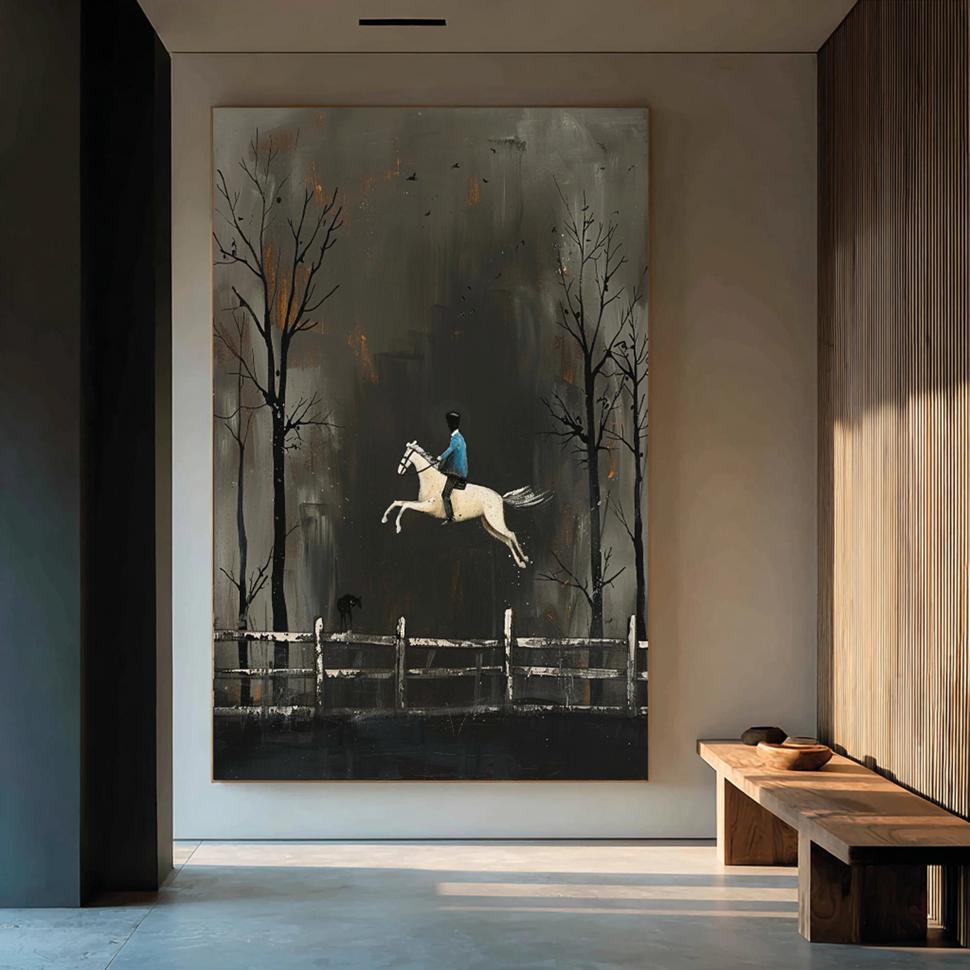 Abstract Equestrian Oil Painting #WA516