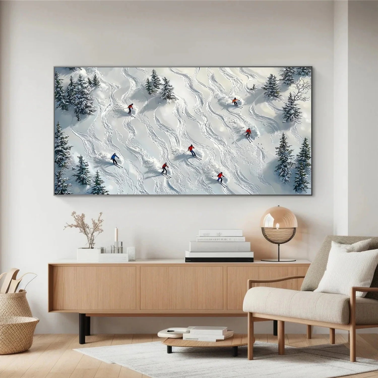 Skiing Sport_Textured Wall Art #AS043