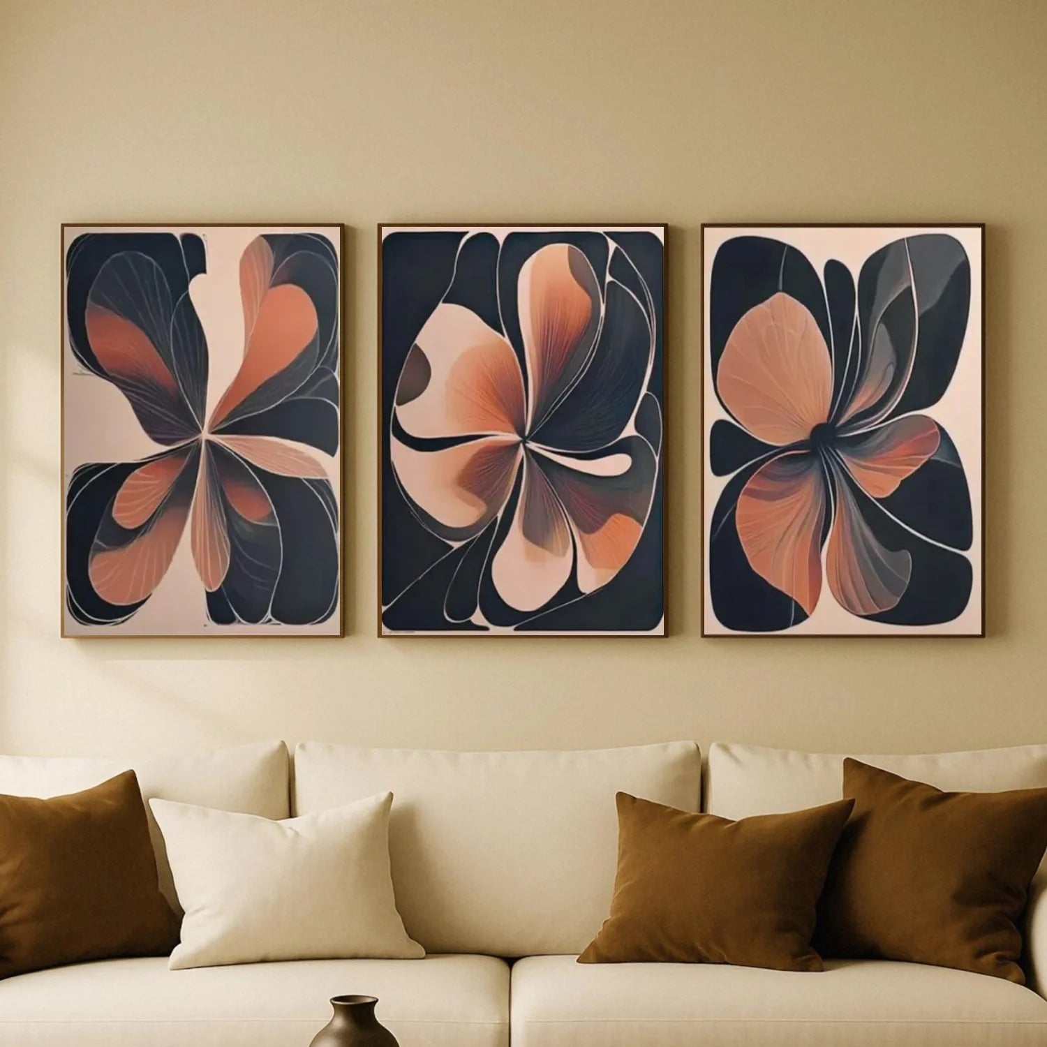 Flower & Tree Abstract_Wall Art Set of 3 #FT153