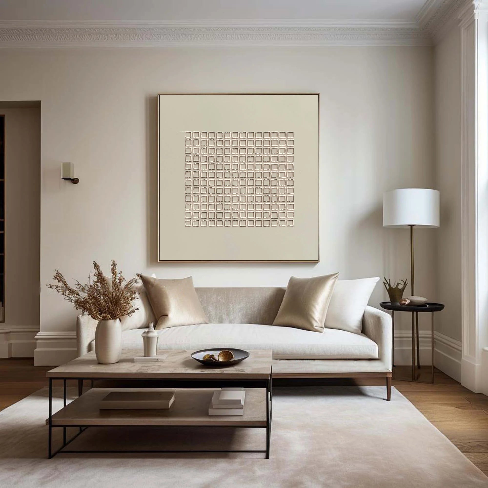 Hand-painted Neutral Abstract Canvas Painting #WA136
