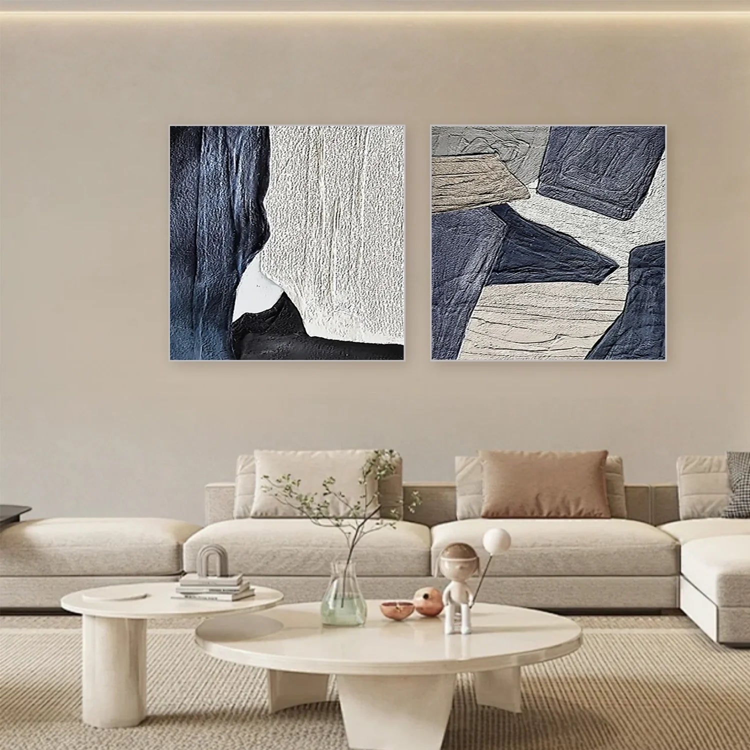 Abstract Textured Canvas Art Set of 2 #WA631