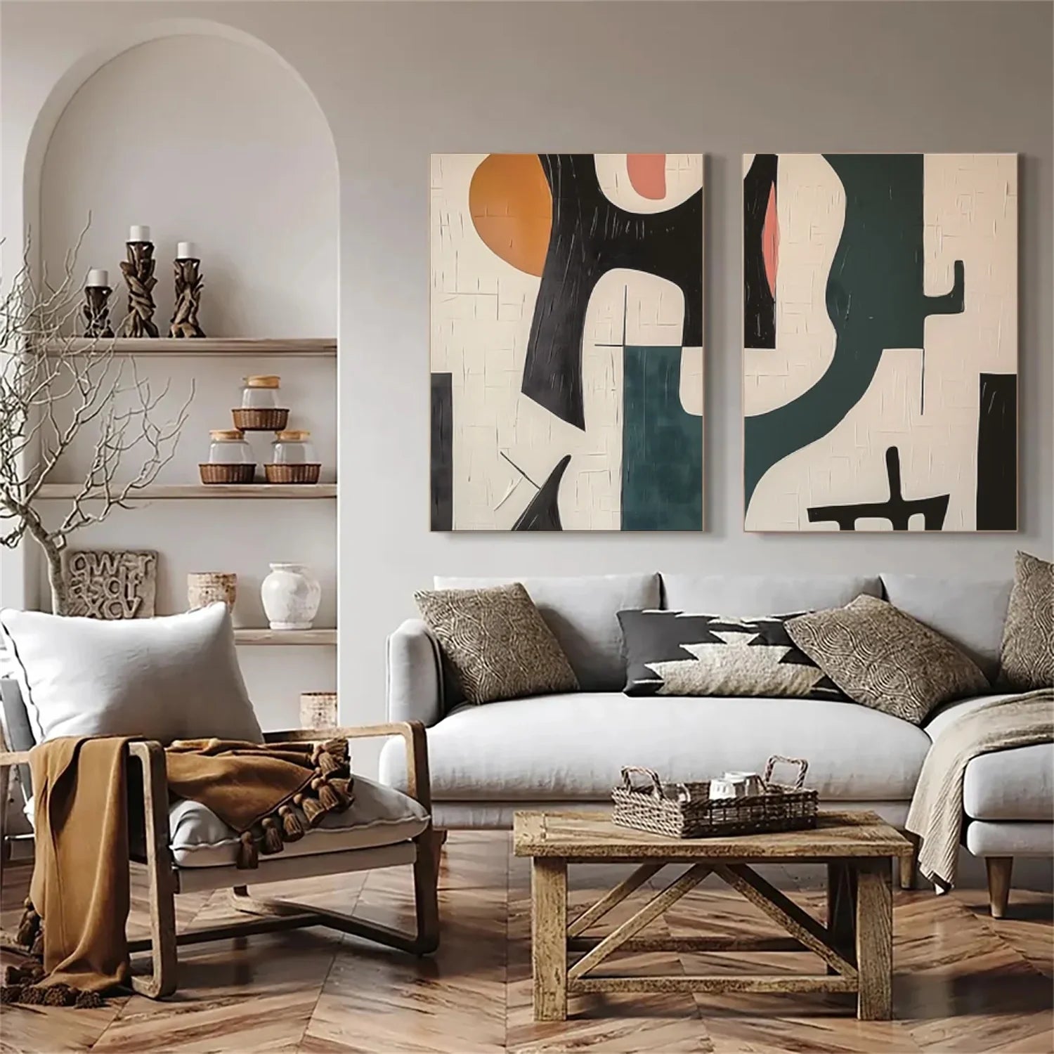 Abstract_Canvas Art Set of 2 #WA732