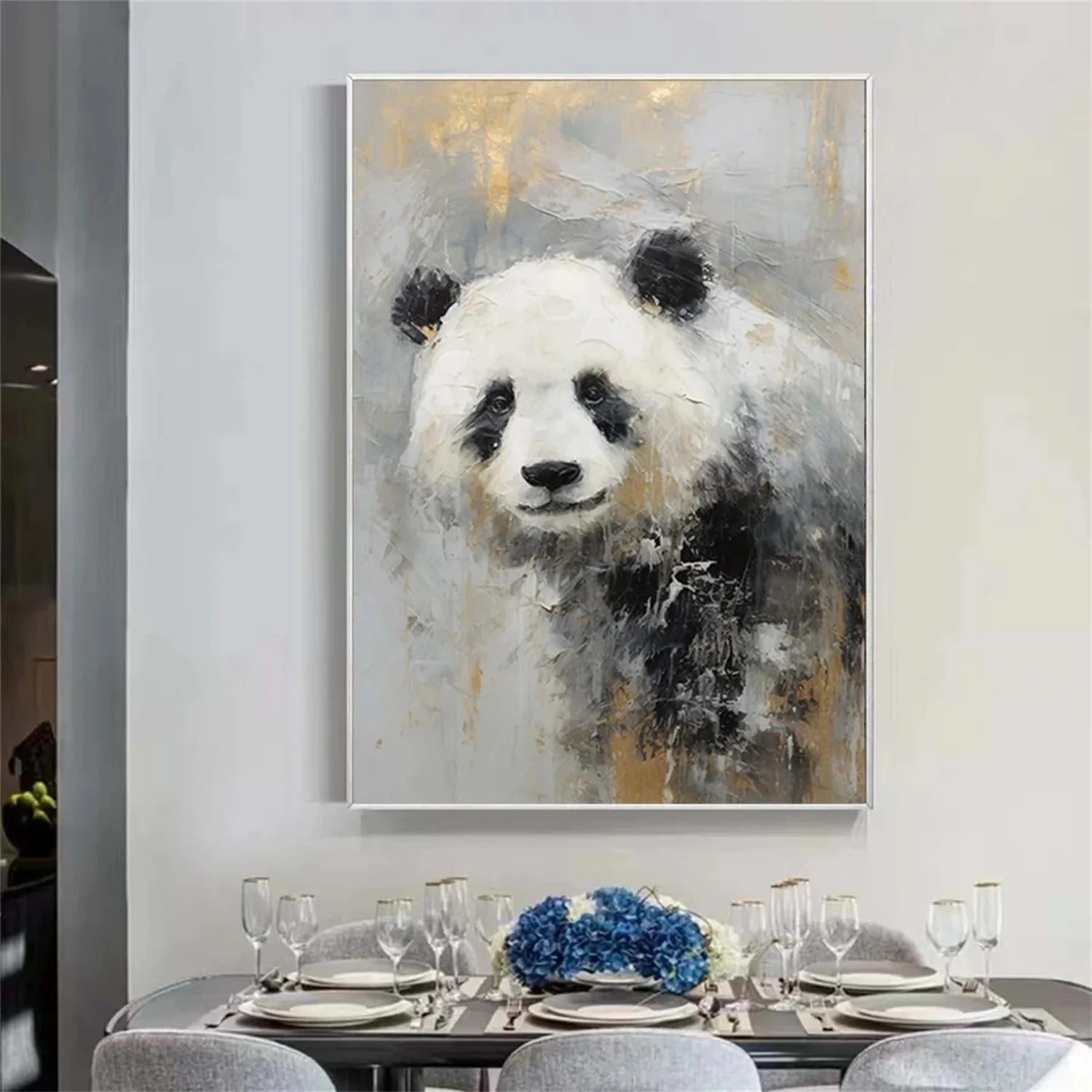 Black and White Abstract Animal Wall Art #AM064