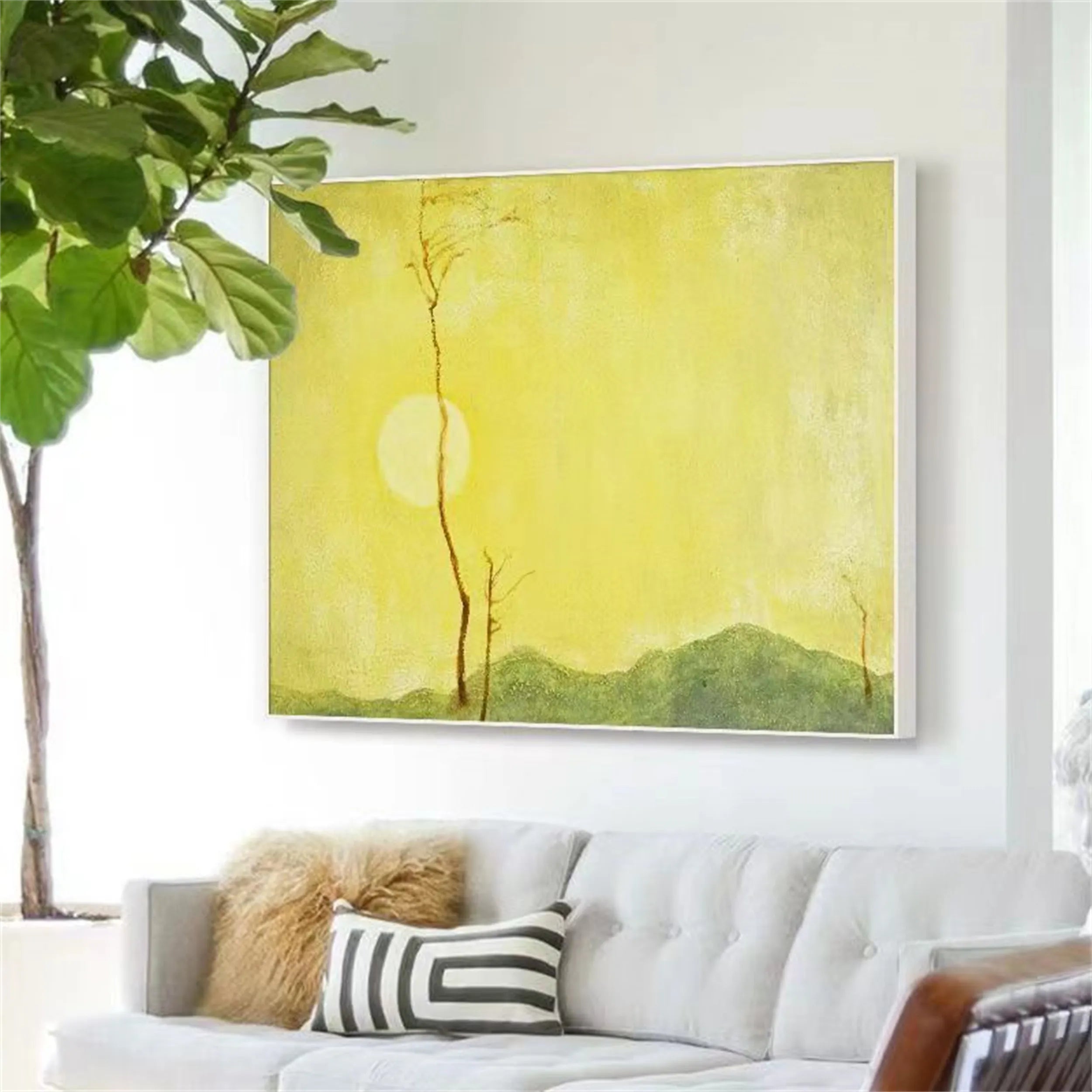 Colorful Flower & Tree Abstract  Wall Art #FT009