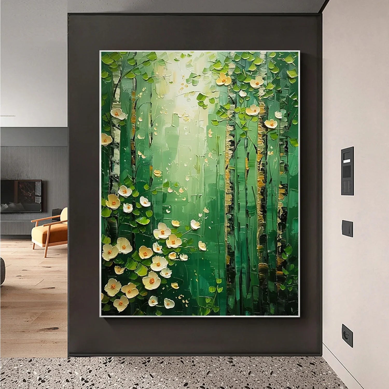 Flower & Tree Abstract Textured Wall Art #FT071