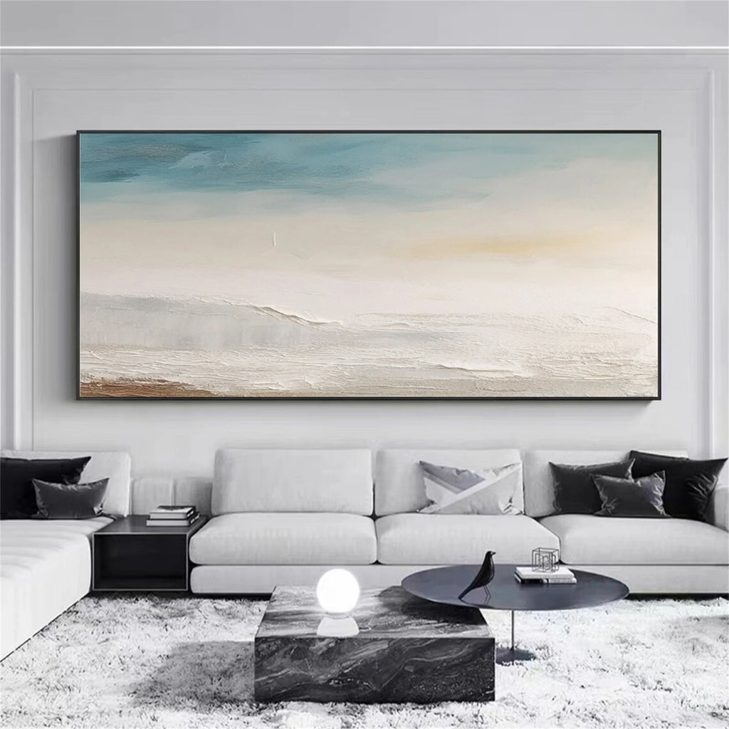 Minimalist Coastal Landscape Oil Painting #FJ206