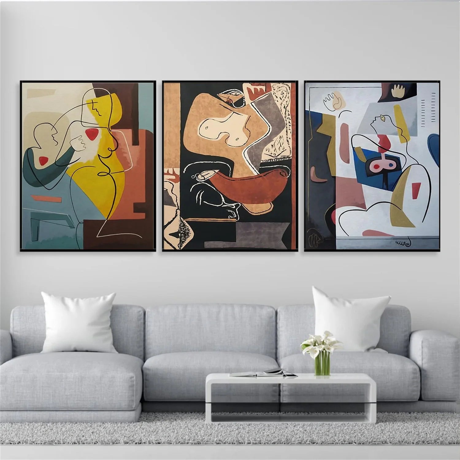 Abstract Portrait_Wall Art Set of 3 #AB064