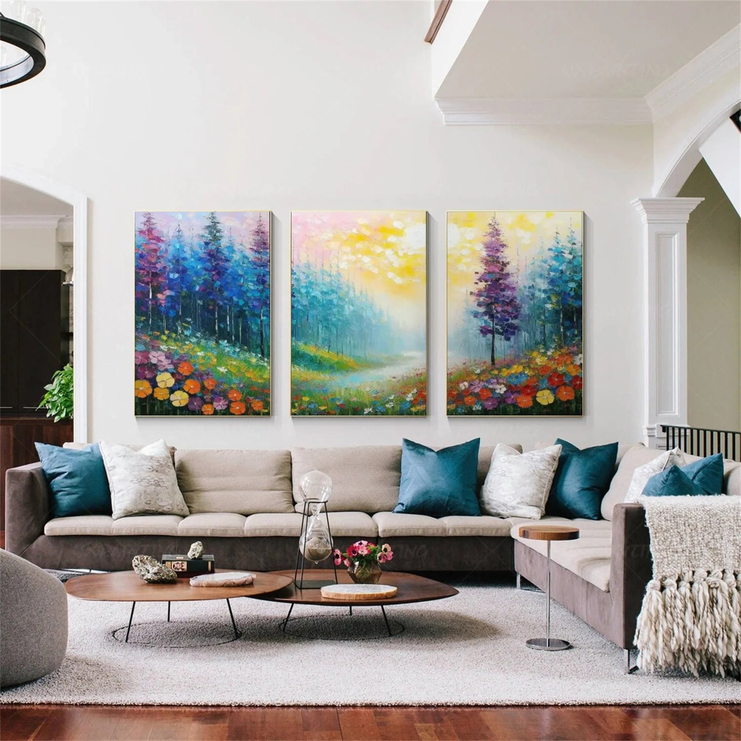 Flower & Tree Abstract_Wall Art Set of 3 #FT157