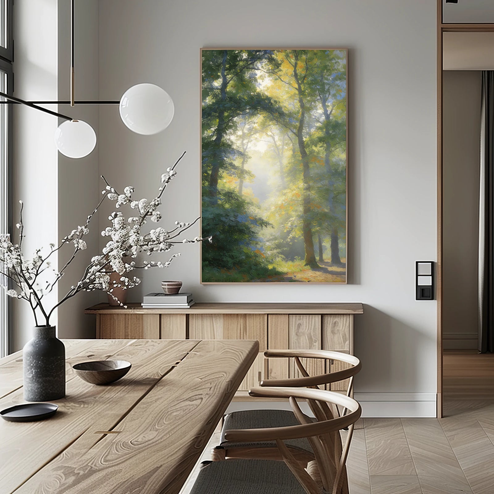 Soft Light Forest Original Canvas Art #FJ671