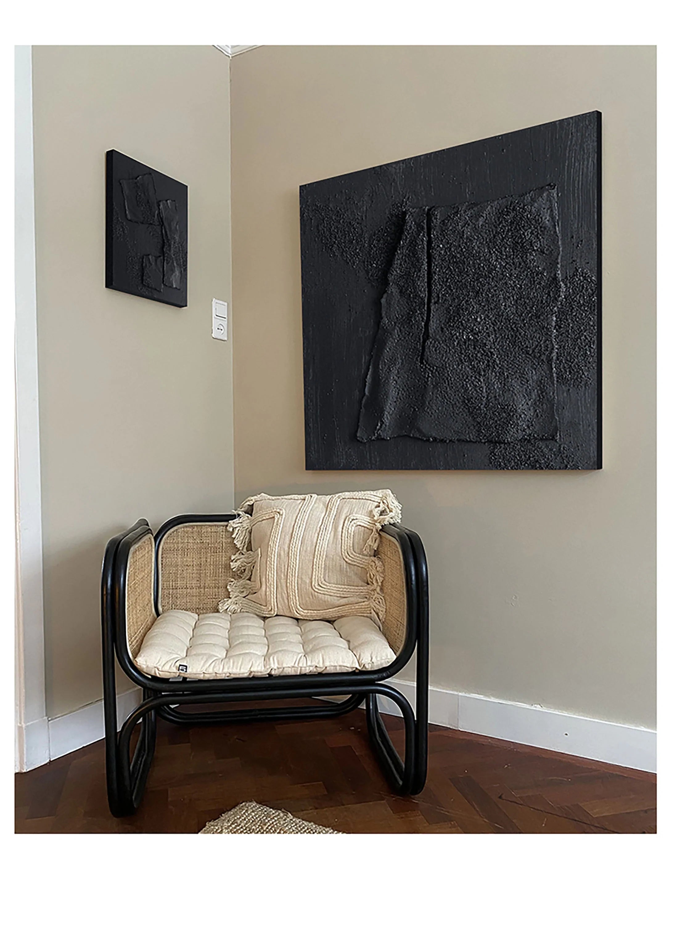 3D Minimalist Textured Canvas Wall Artwork Original for Room Decor