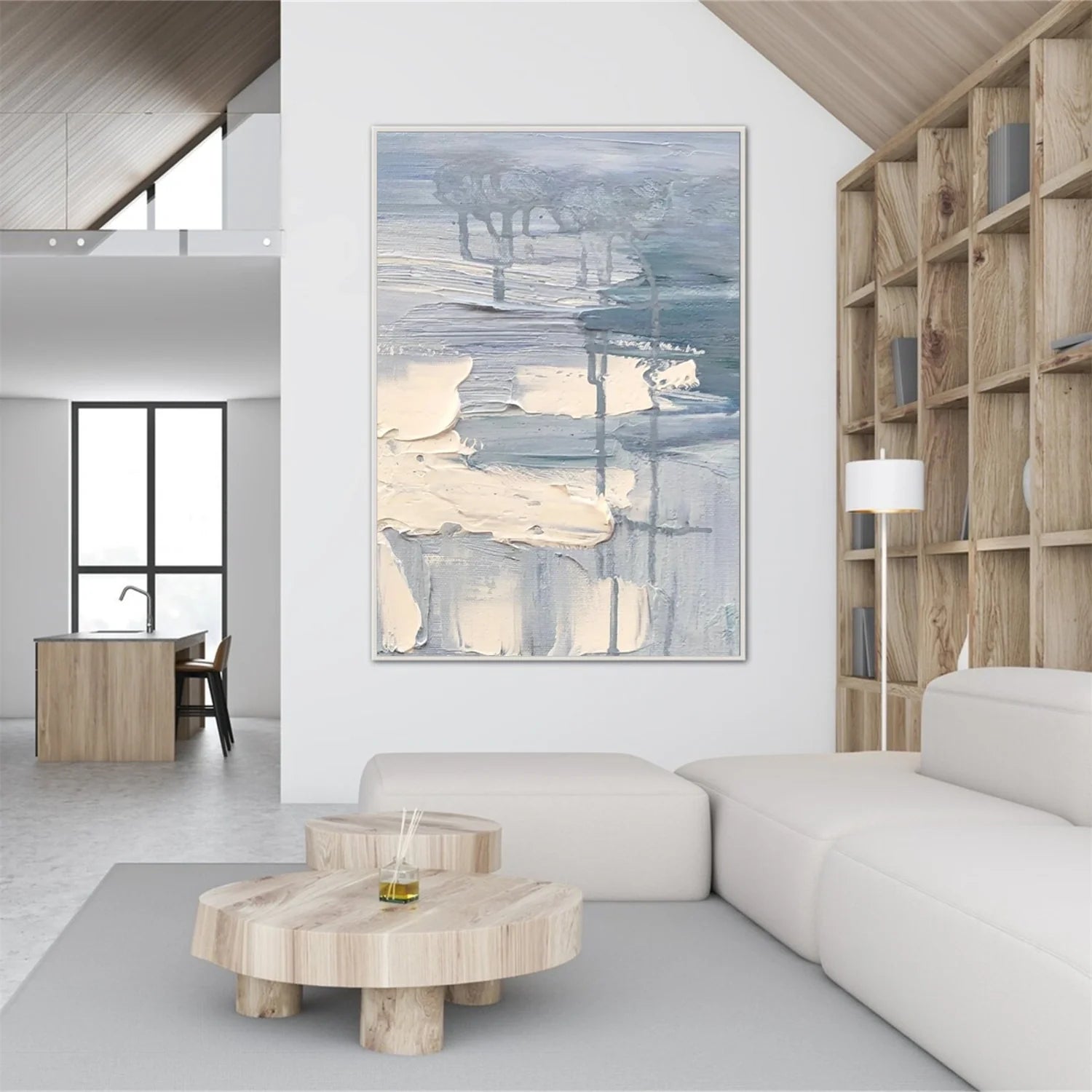 White Minimalistic Textured Art #MD242