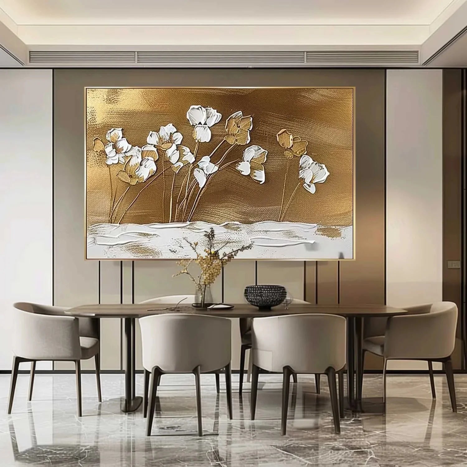 Flower & Tree Abstract Textured Wall Art #FT047