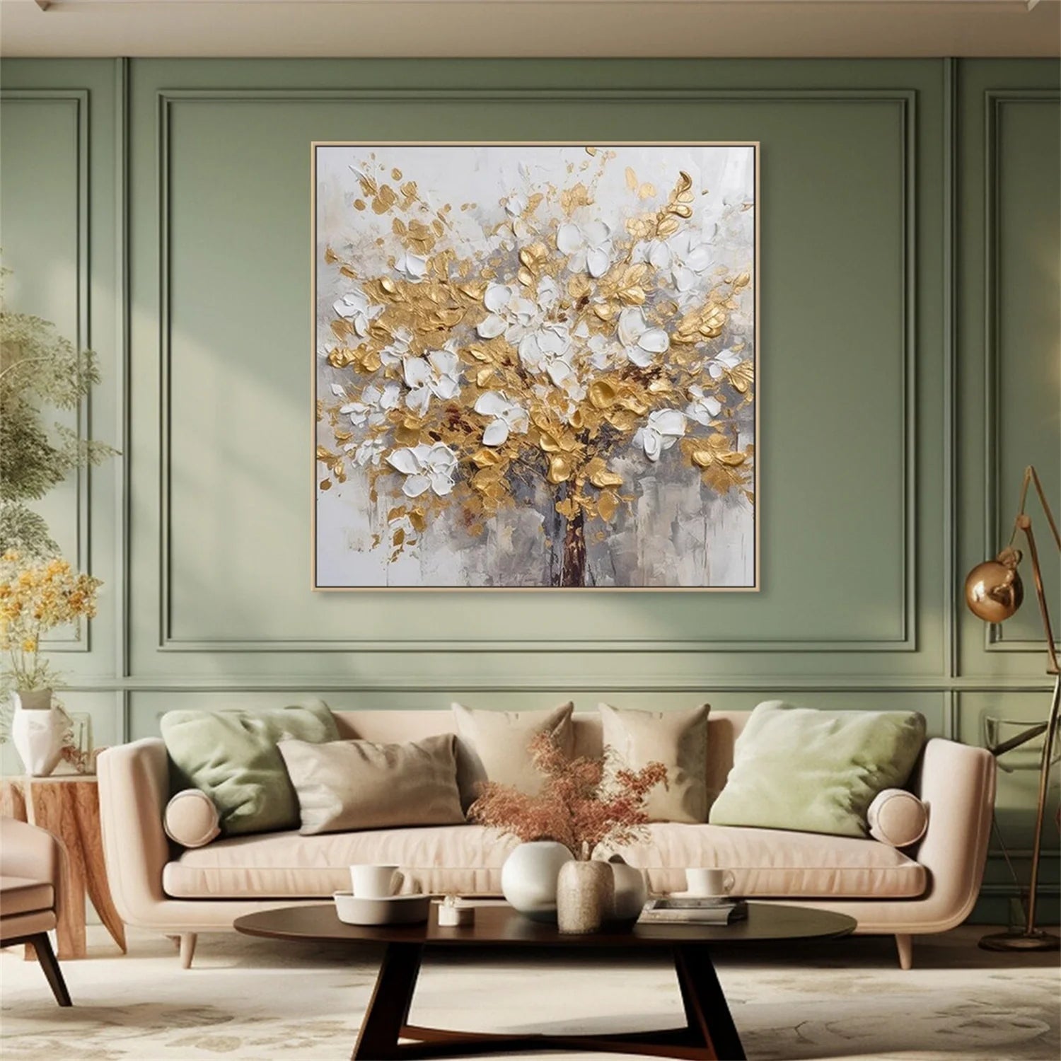 Colorful Flower & Tree Abstract  Wall Art #FT046