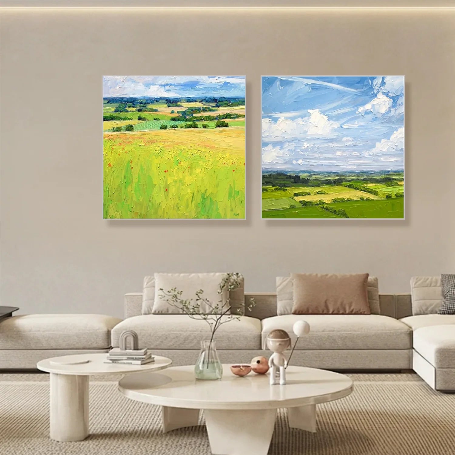 Flower & Tree Abstract Wall Art Set of 2 #FT141