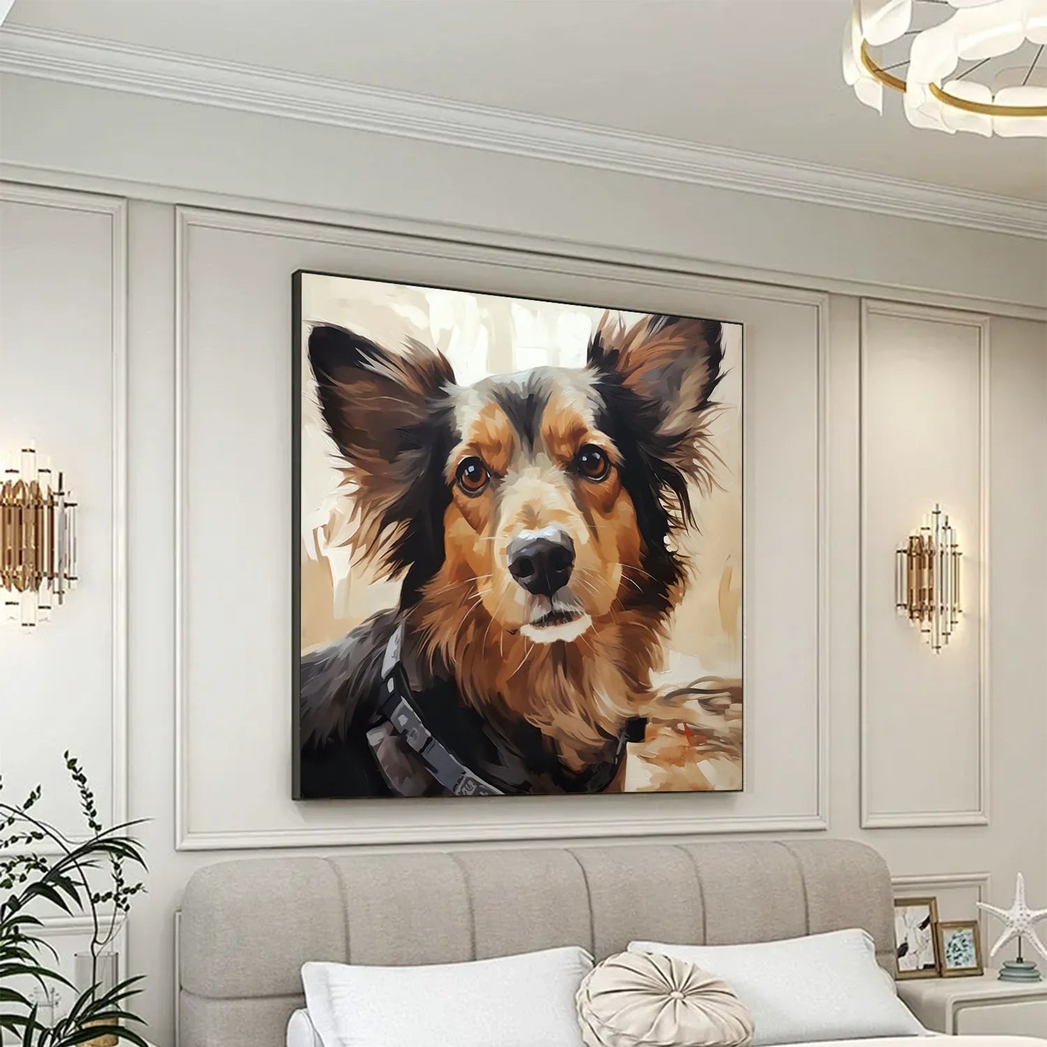 Abstract Animal Dog Wall Art #AM098