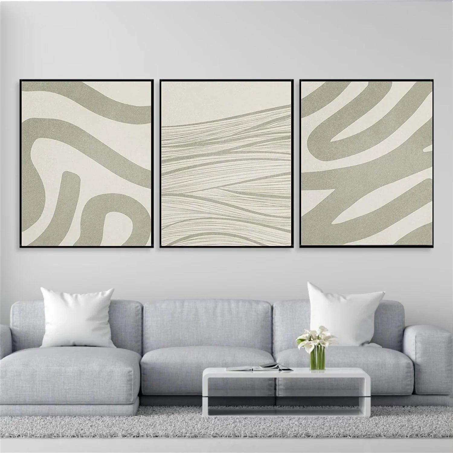 WABI SABI Abstract Tranquility Set of 3 #WA546