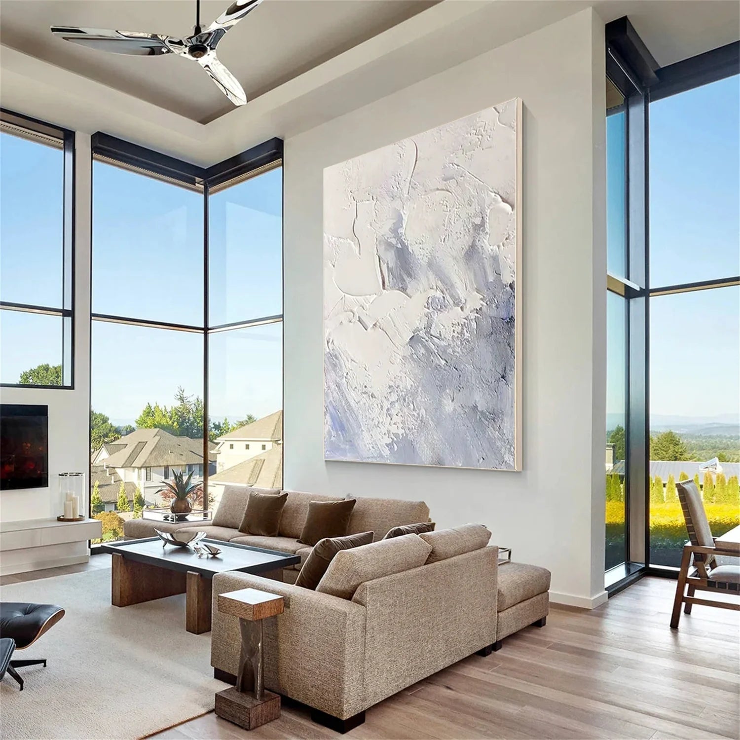 White Minimalistic Textured Art #MD240