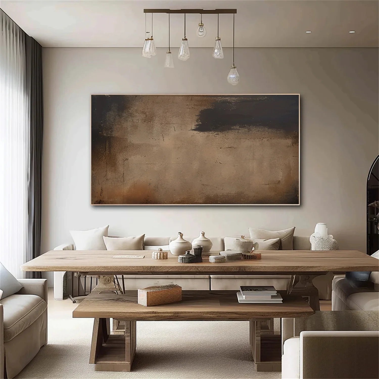 Beige and Brown Abstract Tranquility #WA523