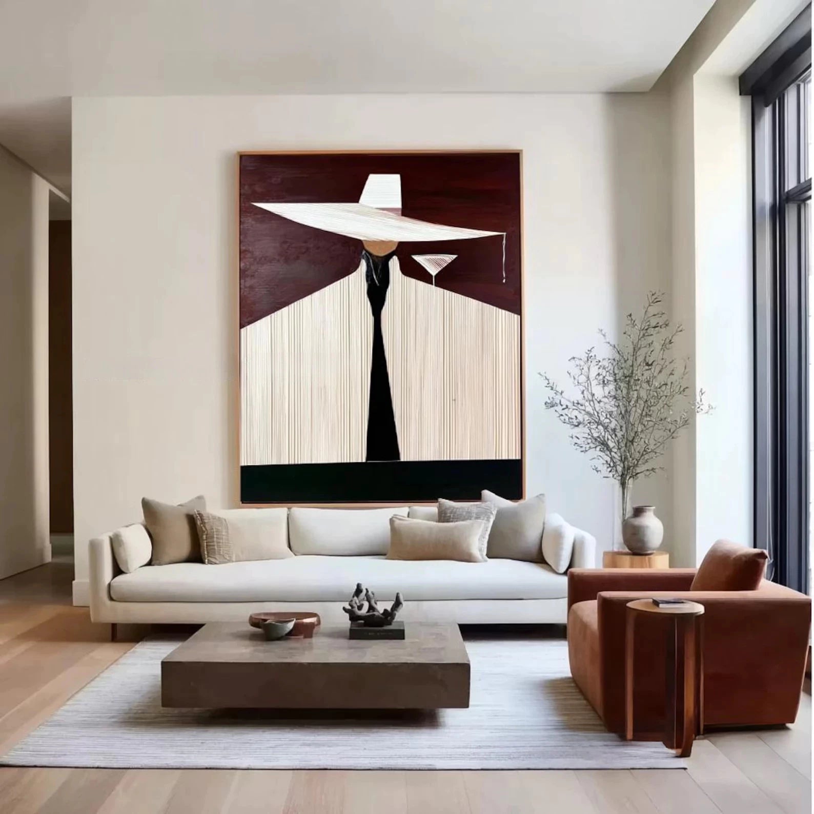 Wide Brim Hat Figure Art #AB132