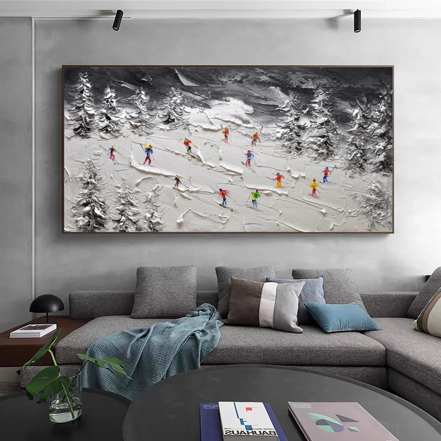 Skiing Sport_Textured Wall Art #AS049