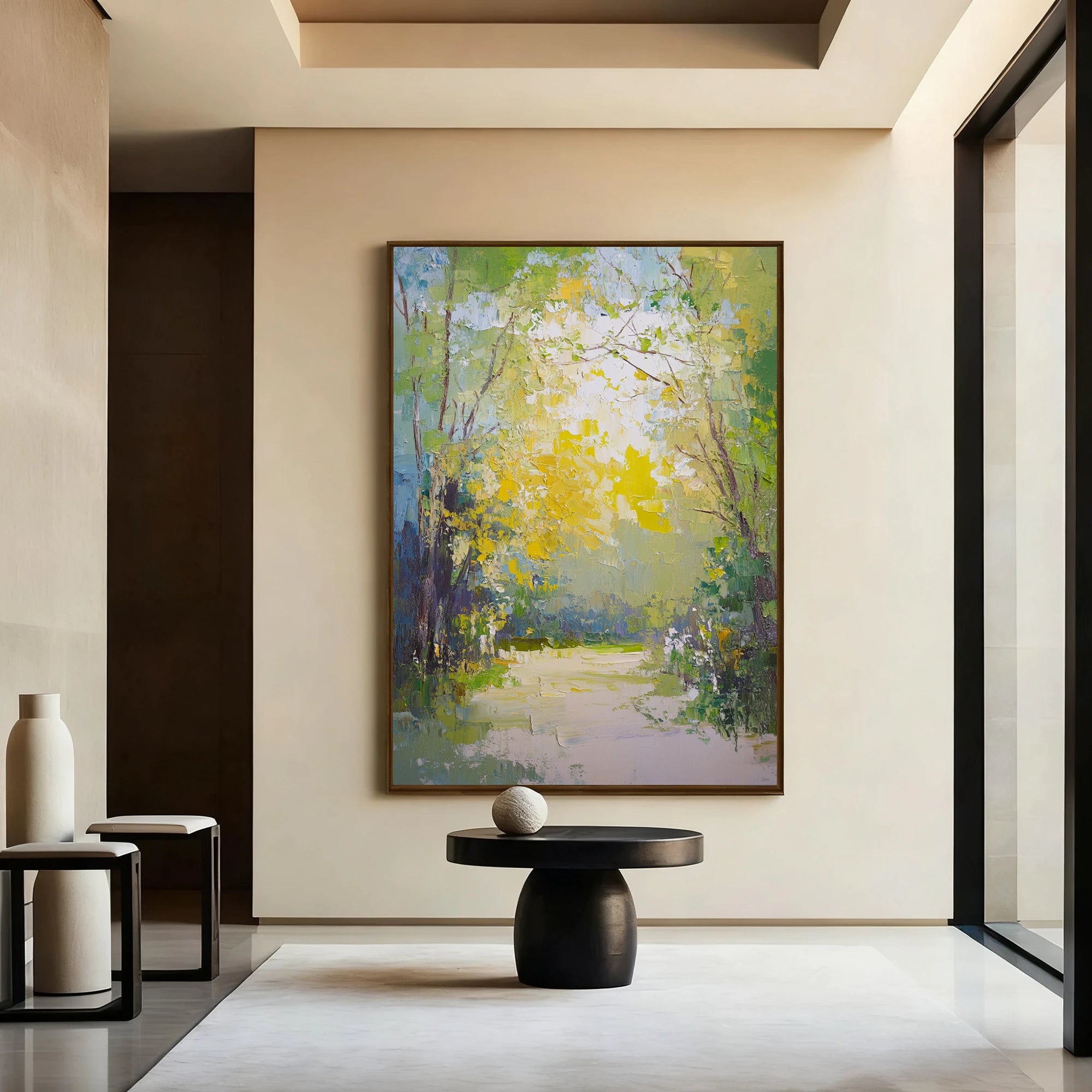 Abstract Forest Path Oil Painting #FJ672