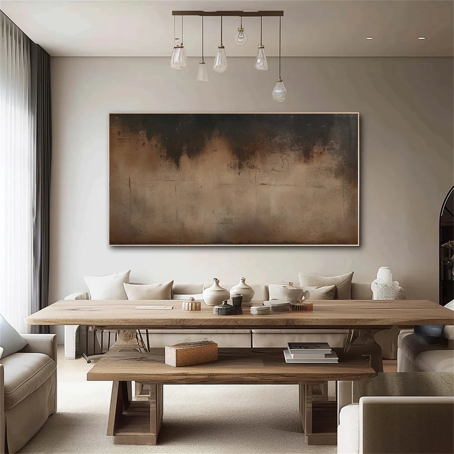 Beige and Brown Abstract Tranquility #WA522