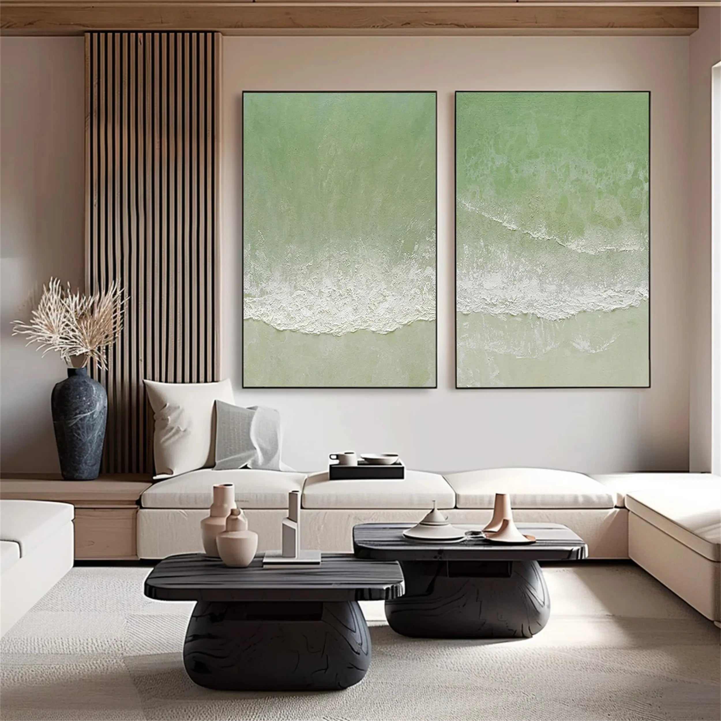 Green Texture Art Set of 2 #GT033