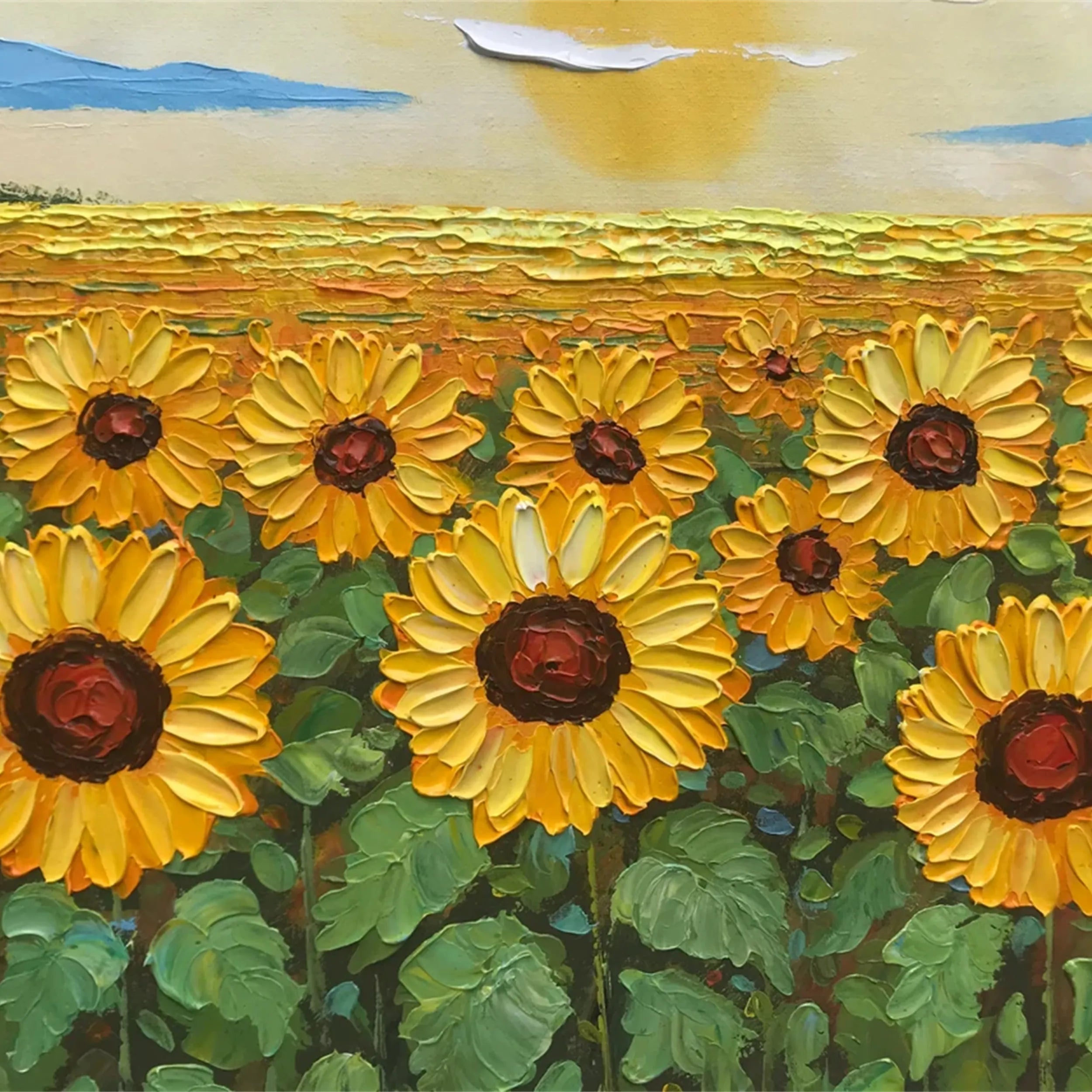 Colorful Flower & Tree Abstract Textured Wall Art #FT035