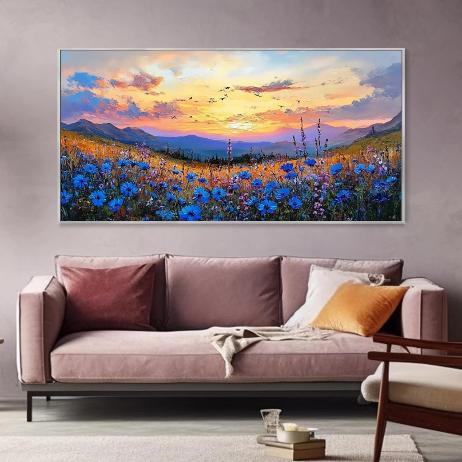 Colorful Flower Abstract Textured Wall Art #FT065