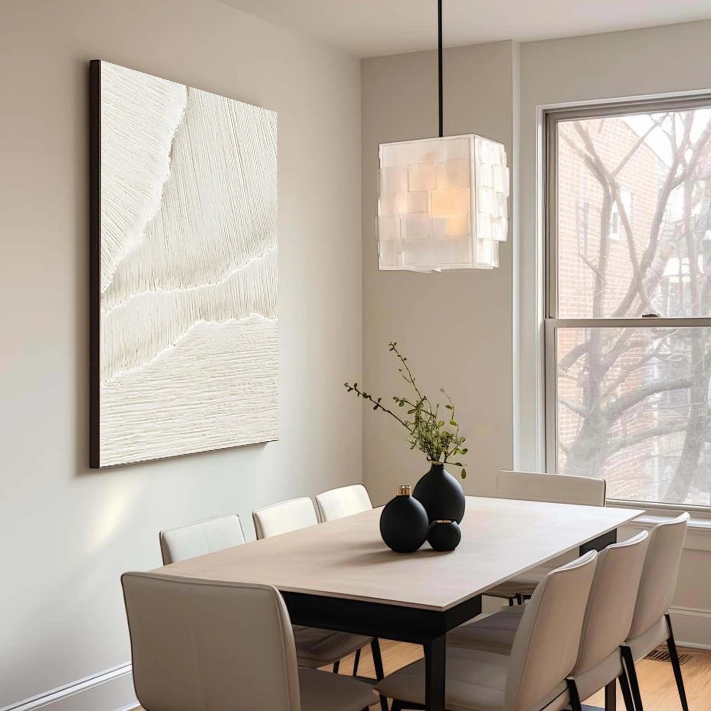White Textured Abstract Oil Painting #MD152