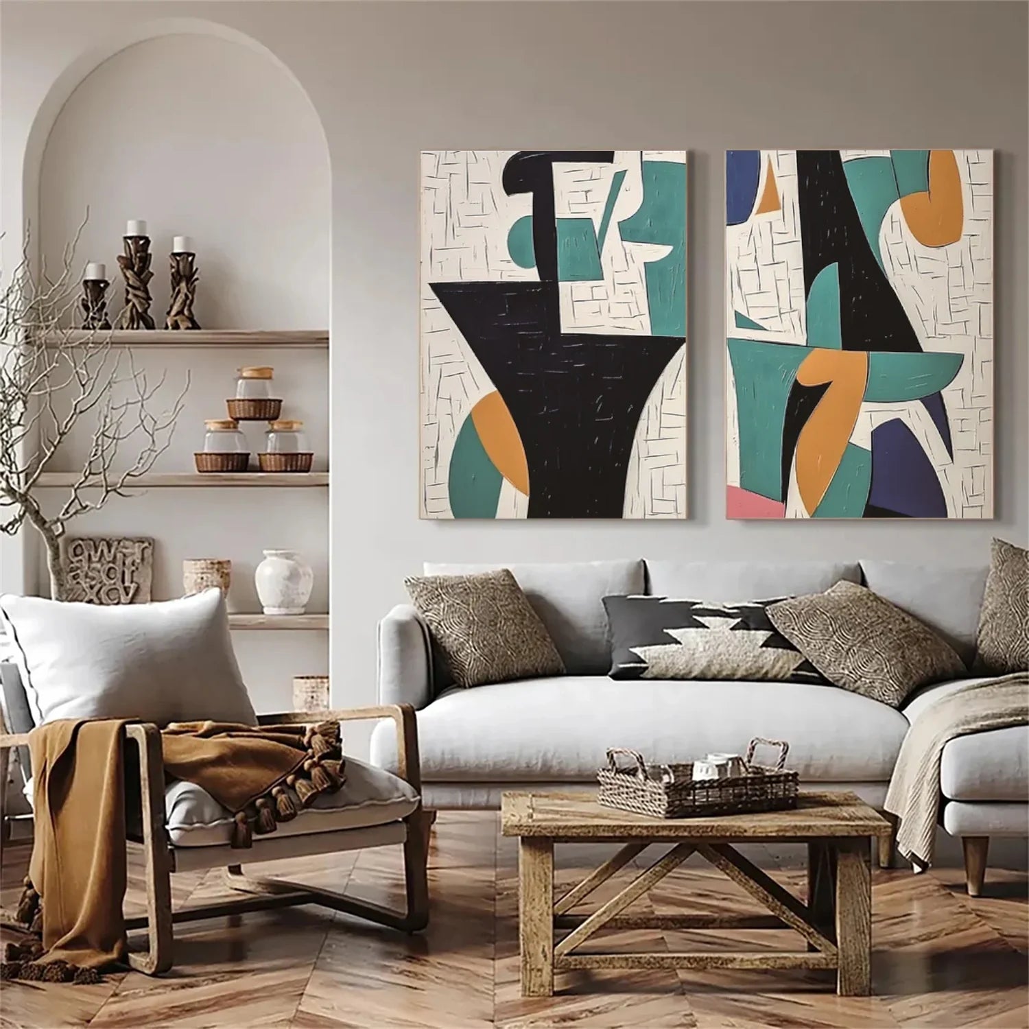 Abstract_Canvas Art Set of 2 #WA730