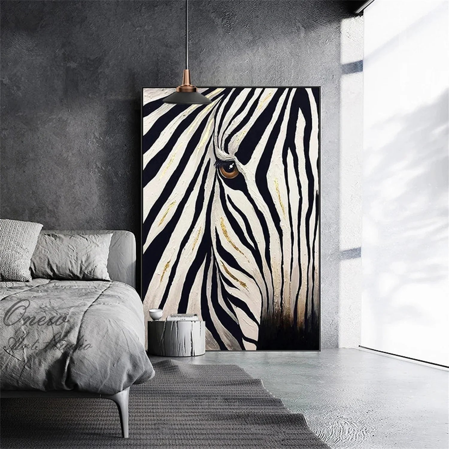 Black and White Abstract Animal Wall Art #AM068