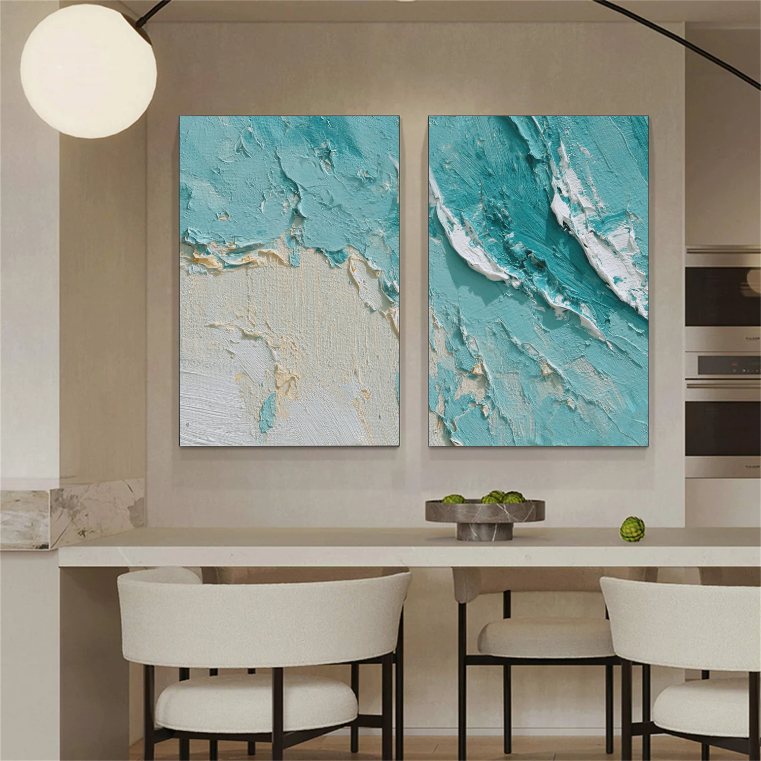 Sea & Sky Abstract_Textured_Wall Art Set of 2 #SK156