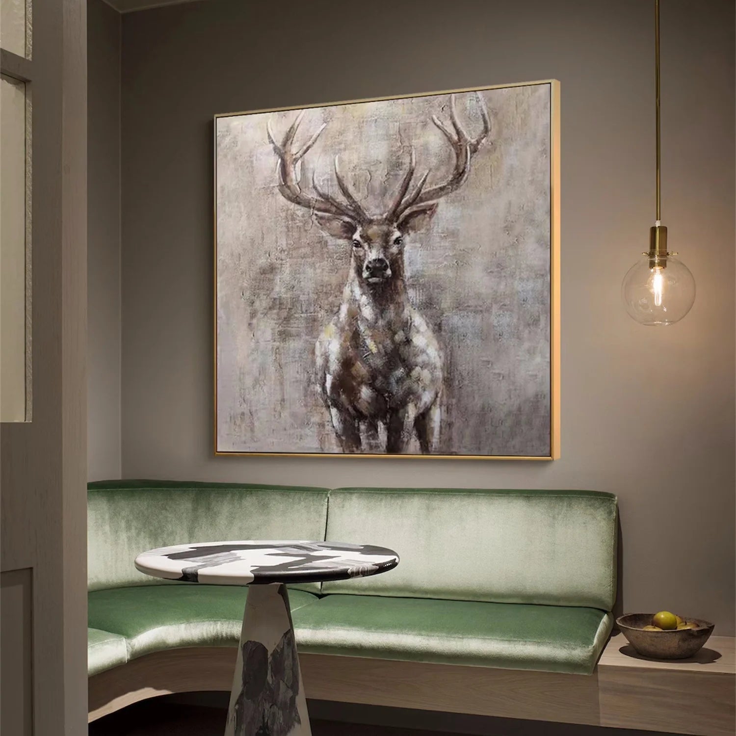 Beige and Brown Abstract Animal Wall Art #AM074