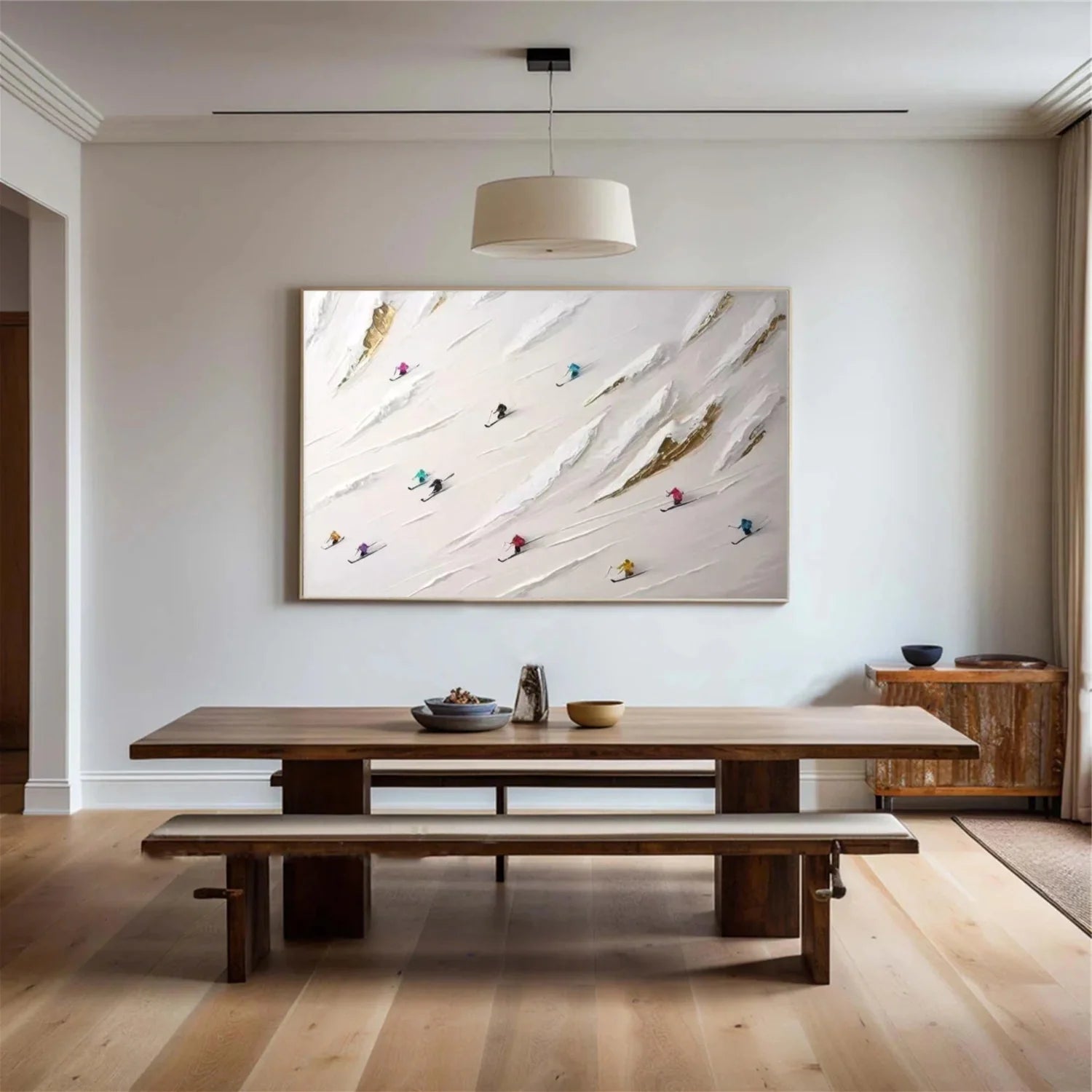 Skiing Sport_Textured Wall Art #AS036