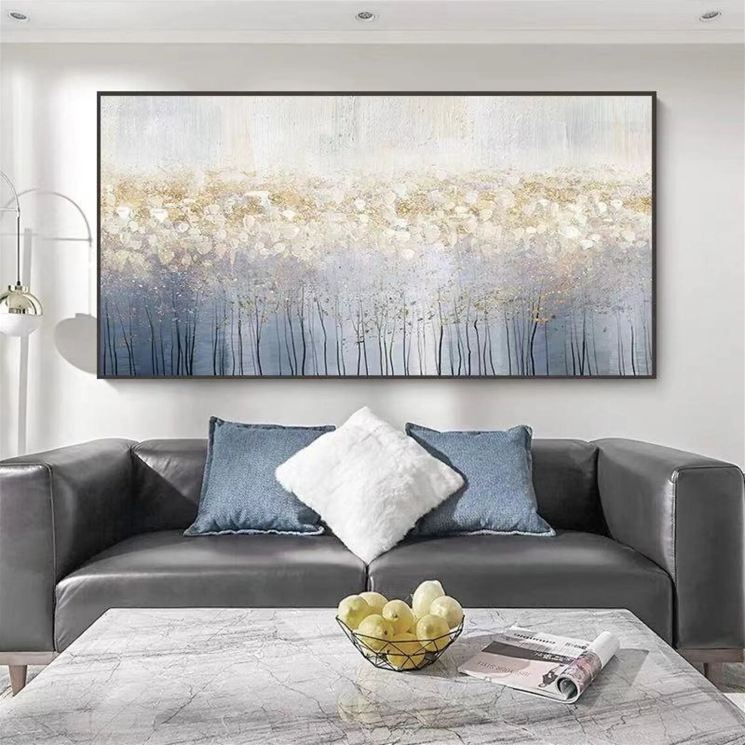 Colorful Flower & Tree Abstract Textured Wall Art #FT028