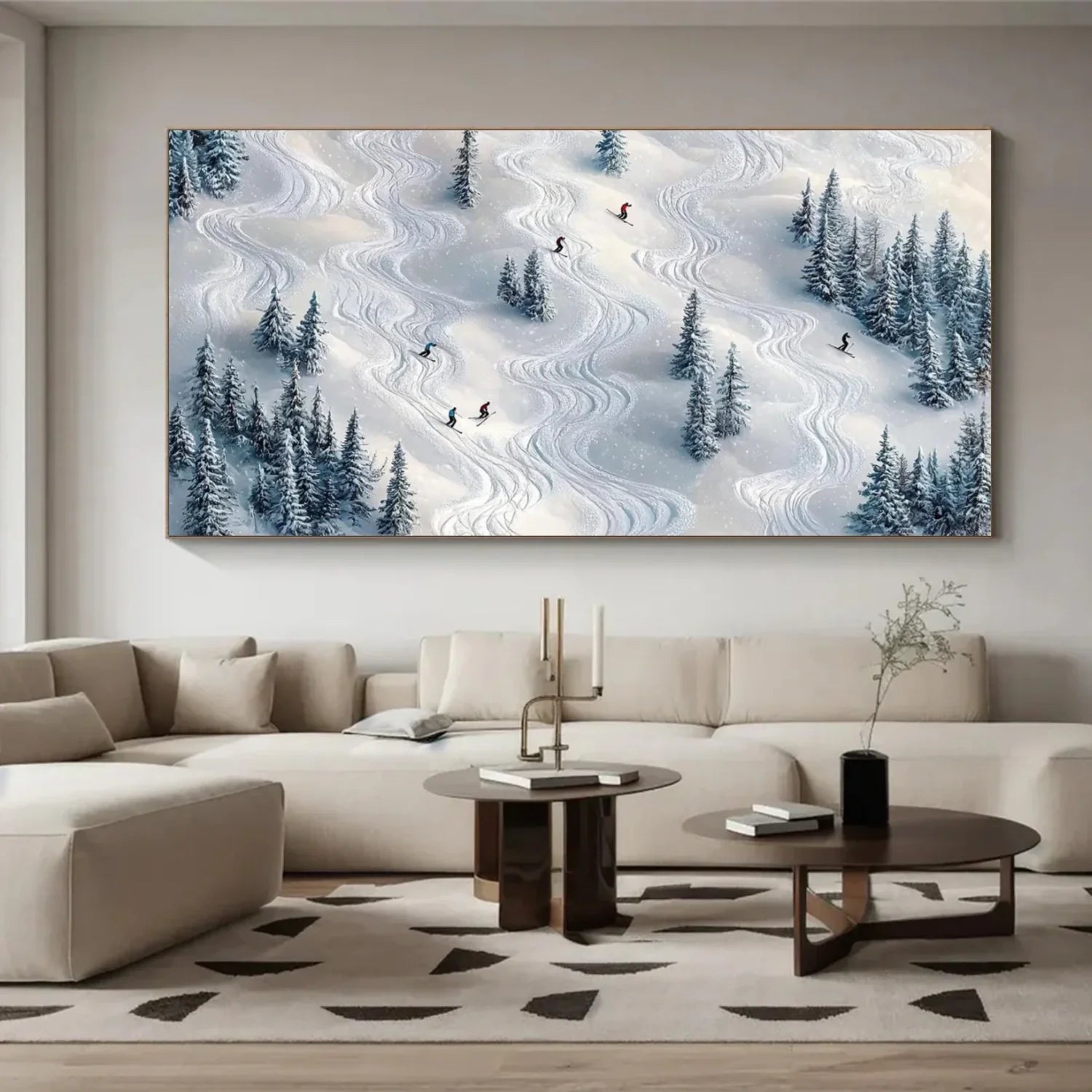 Skiing Sport_Textured Wall Art #AS044
