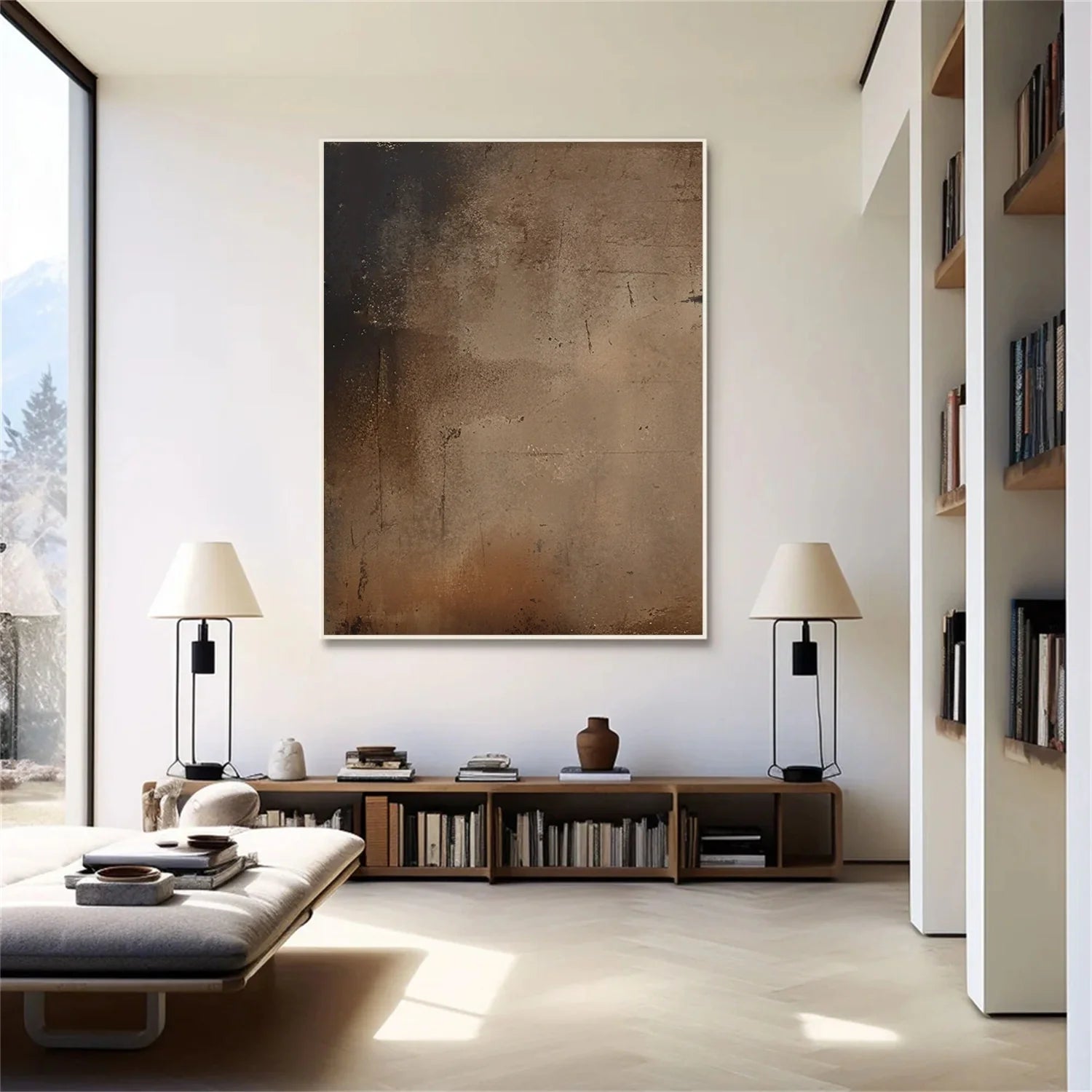 Beige and Brown Abstract Tranquility #WA519