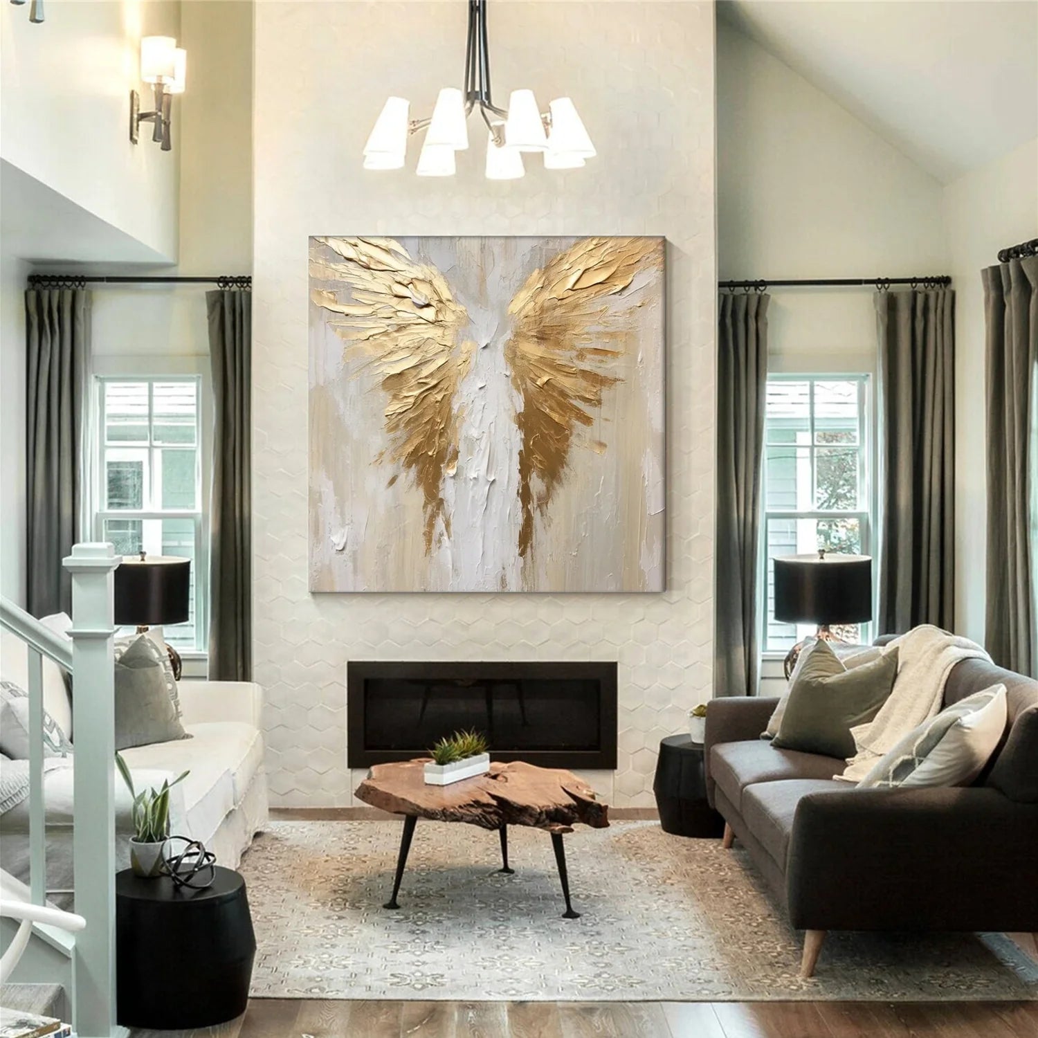 Abstract Angel Wing Textured Painting #AB050