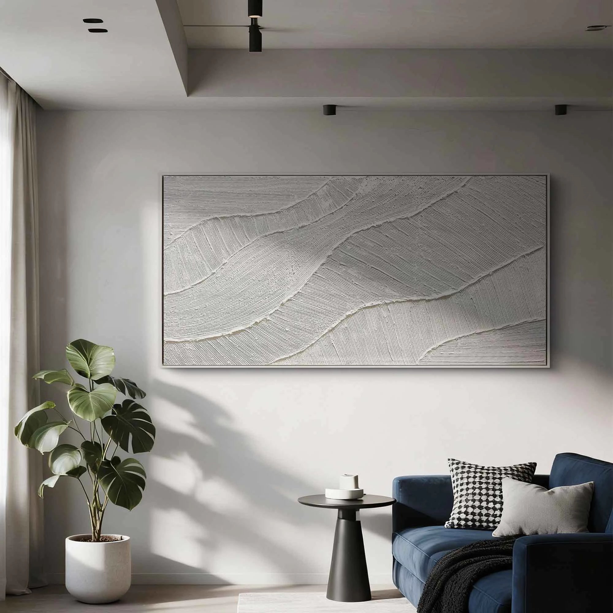 Minimalist Wave Textured Oil Painting #JM86
