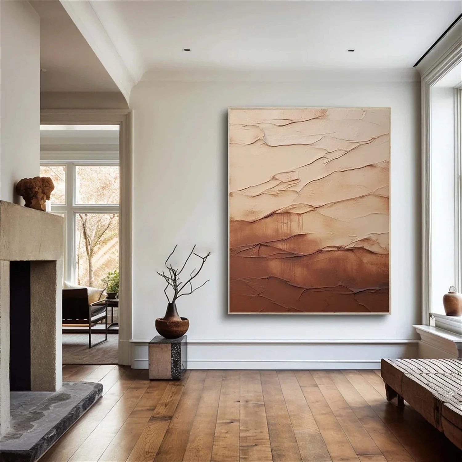 Minimalist Brown & Beige Art #MB029