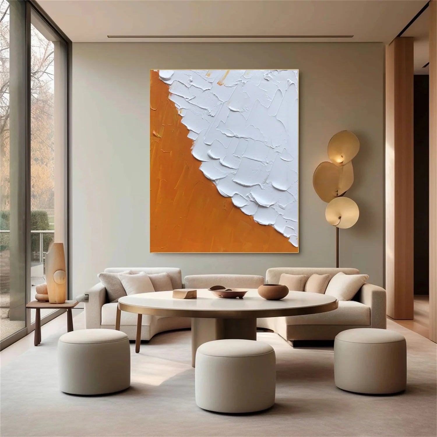 White Minimalistic Textured Art #MD226