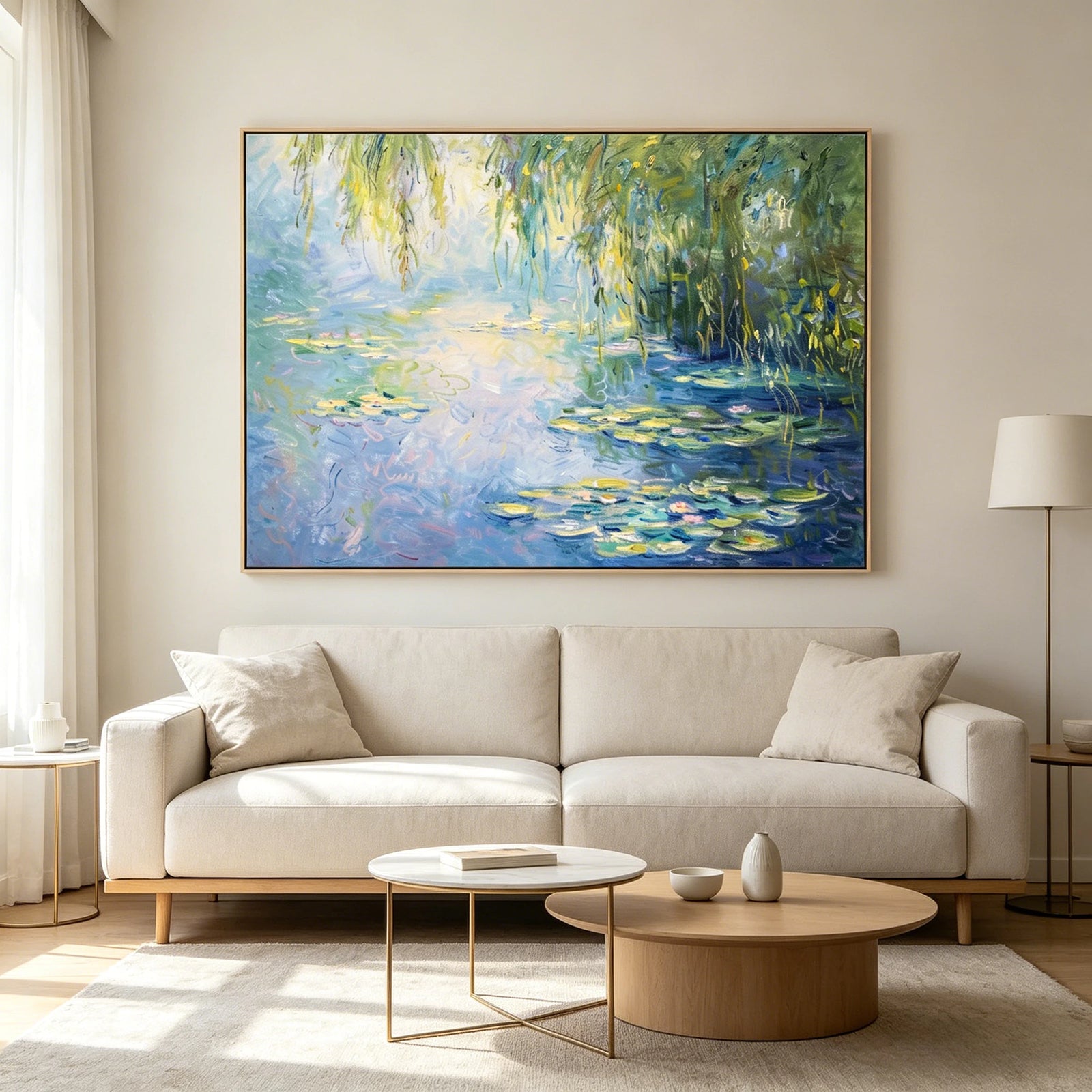 Water Lilies Oil Painting, Impressionist Canvas Art #FT577
