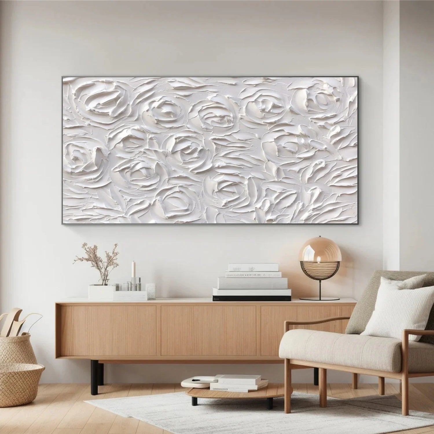 White Minimalistic Textured Art #MD234